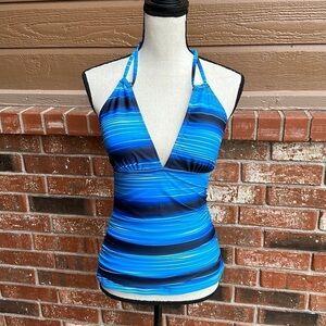 Yonique V Neck Strappy Adjustable Tie Tummy Control Tankini  Women's Size Small